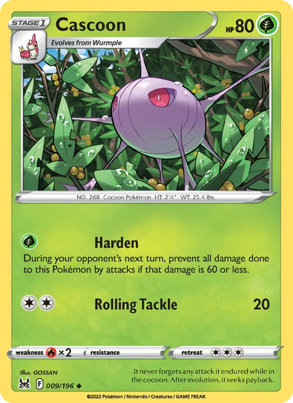 Cascoon — Lost Origin #009 (Pokémon TCG card)
