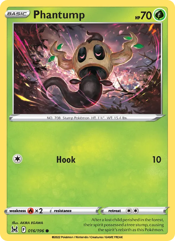 Phantump — Lost Origin #016 (Pokémon TCG card)