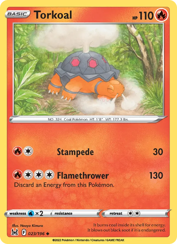 Torkoal — Lost Origin #023 (Pokémon TCG card)