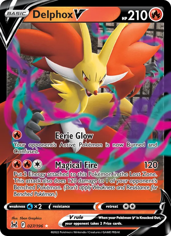 Delphox V — Lost Origin #027 (Pokémon TCG card)