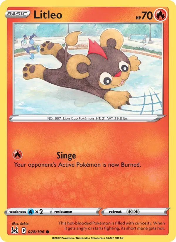 Litleo — Lost Origin #028 (Pokémon TCG card)
