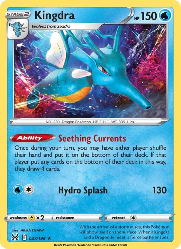 Kingdra — Lost Origin #037 (Pokémon TCG card)