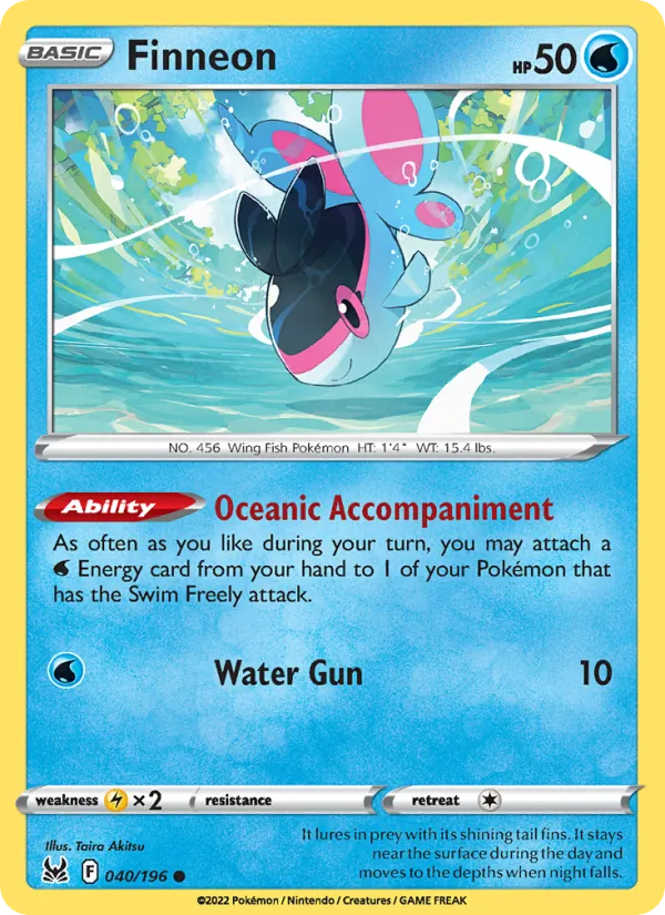 Finneon — Lost Origin #040 (Pokémon TCG card)