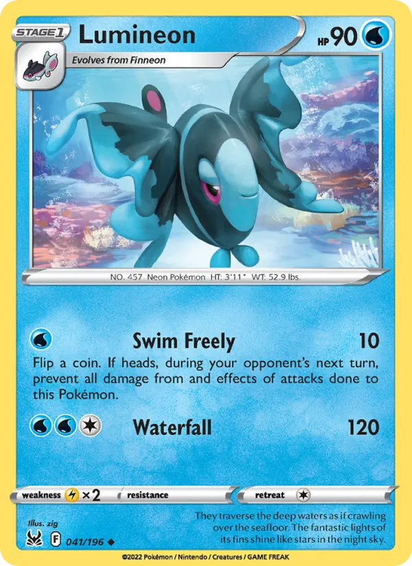 Lumineon — Lost Origin #041 (Pokémon TCG card)