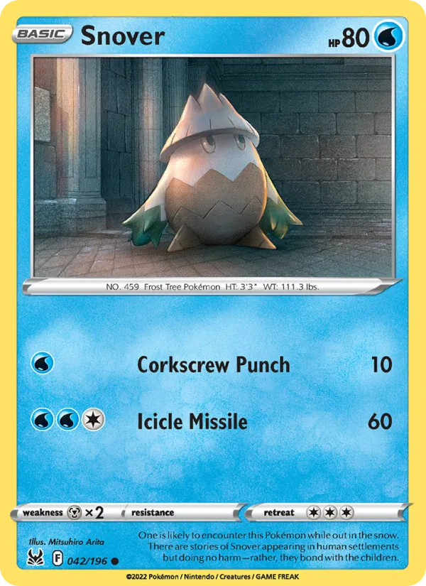 Snover — Lost Origin #042 (Pokémon TCG card)