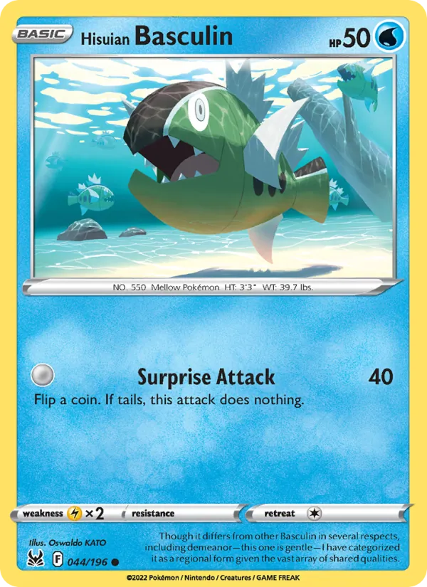 Hisuian Basculin — Lost Origin #044 (Pokémon TCG card)