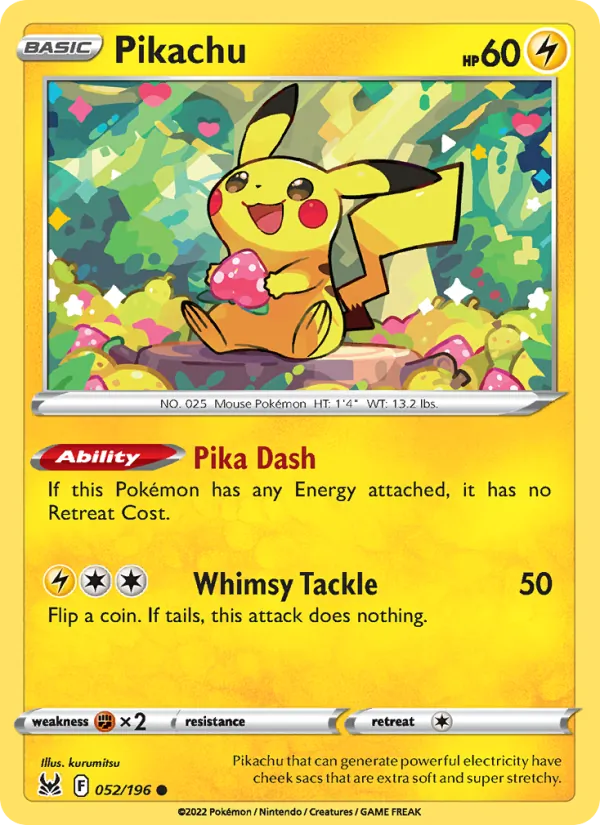 Pikachu — Lost Origin #052 (Pokémon TCG card)