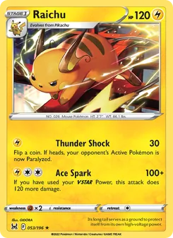 Raichu (Lost Origin #053)