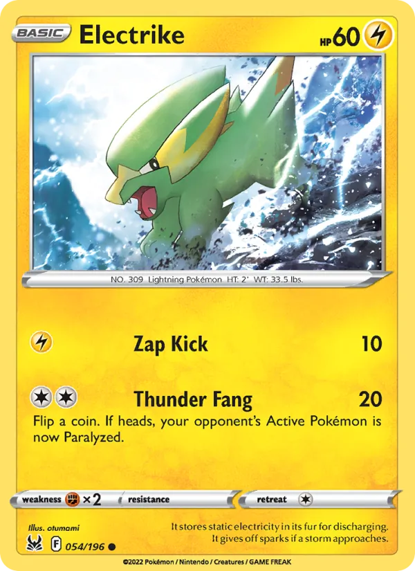 Electrike — Lost Origin #054 (Pokémon TCG card)