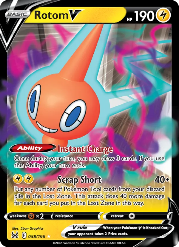 Rotom V — Lost Origin #058 (Pokémon TCG card)