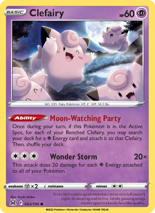 Clefairy — Lost Origin #062 (Pokémon TCG card)