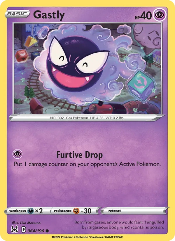 Gastly — Lost Origin #064 (Pokémon TCG card)