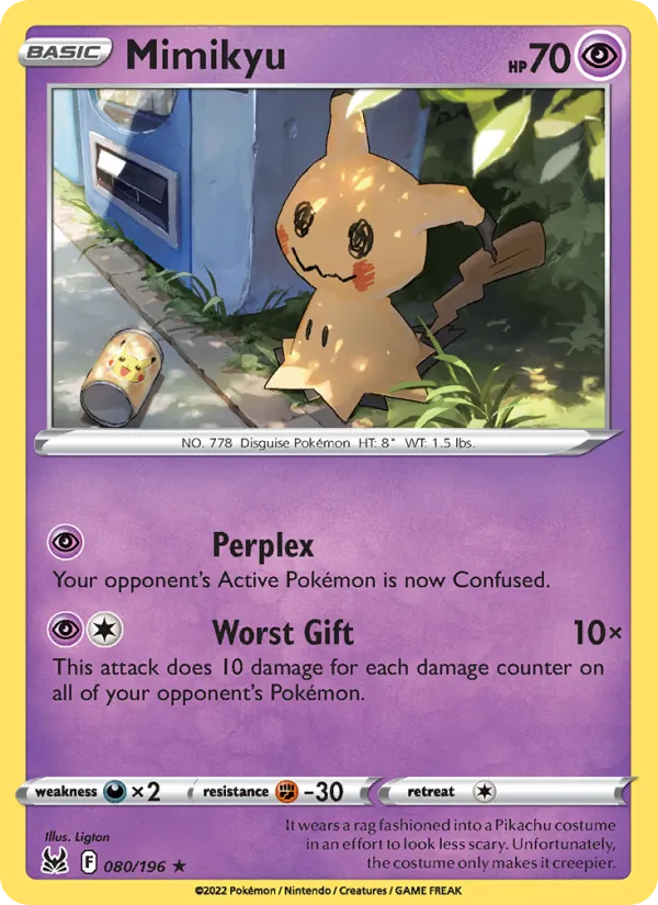 Mimikyu — Lost Origin #080 (Pokémon TCG card)