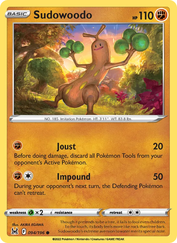 Sudowoodo — Lost Origin #094 (Pokémon TCG card)