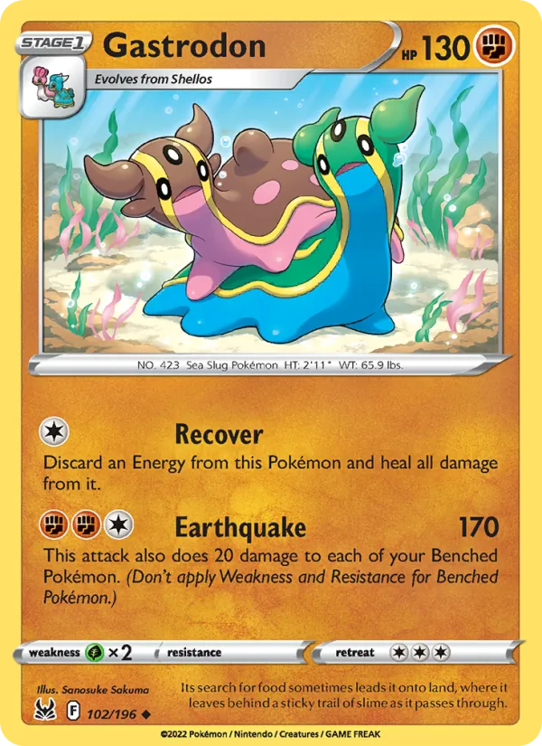 Gastrodon — Lost Origin #102 (Pokémon TCG card)