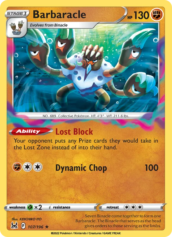 Barbaracle — Lost Origin #107 (Pokémon TCG card)