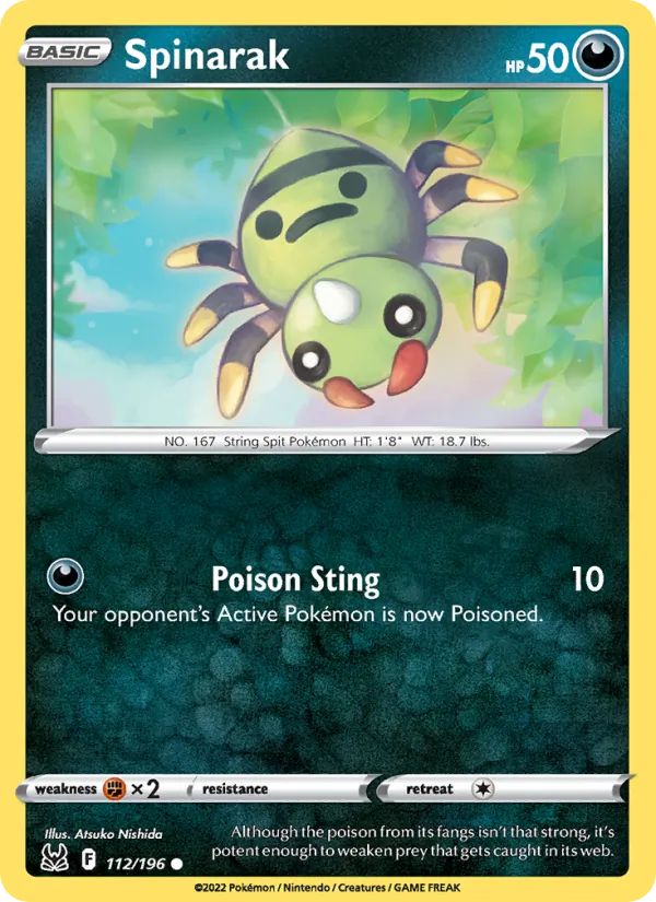 Spinarak — Lost Origin #112 (Pokémon TCG card)