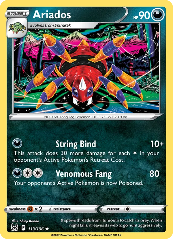 Ariados — Lost Origin #113 (Pokémon TCG card)