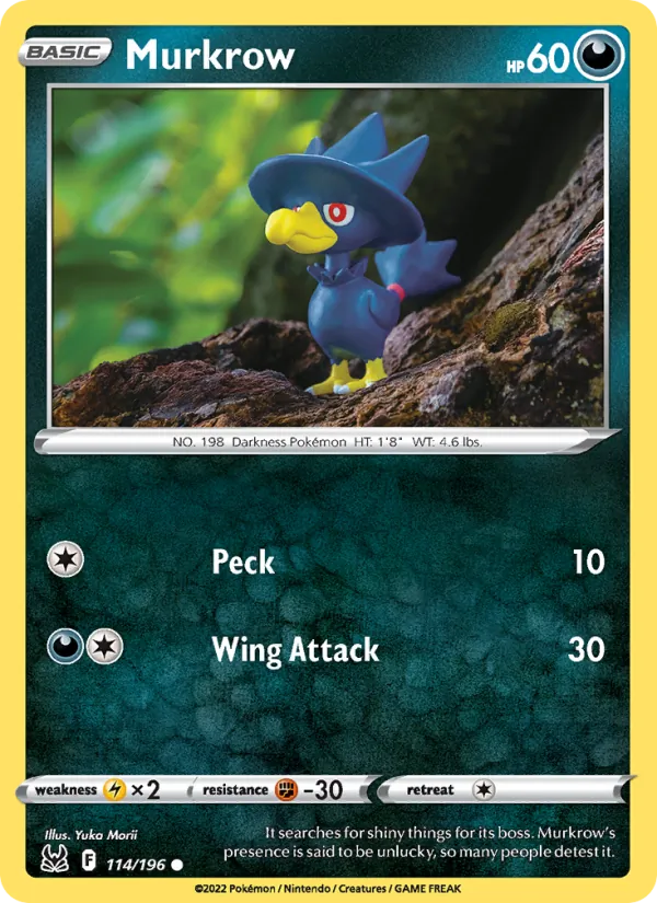 Murkrow — Lost Origin #114 (Pokémon TCG card)