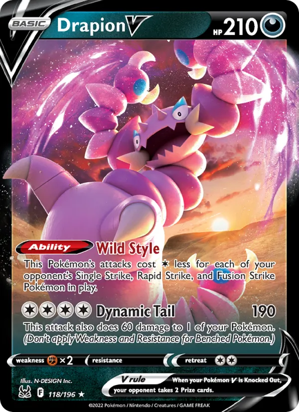 Drapion V — Lost Origin #118 (Pokémon TCG card)