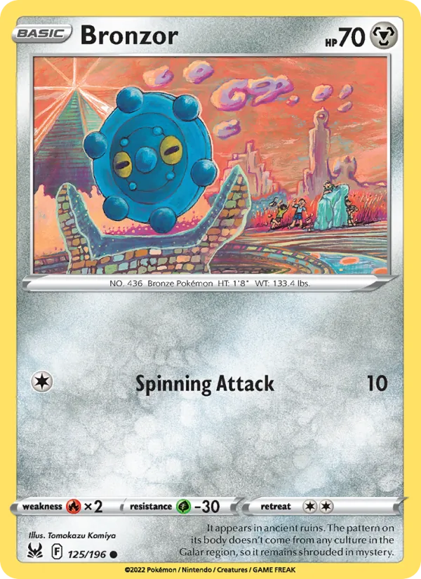 Bronzor — Lost Origin #125 (Pokémon TCG card)