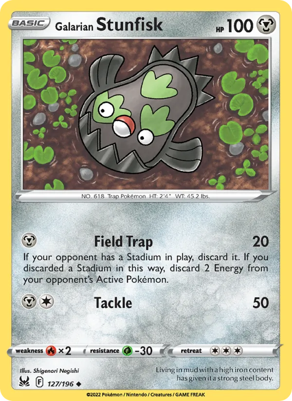 Galarian Stunfisk — Lost Origin #127 (Pokémon TCG card)