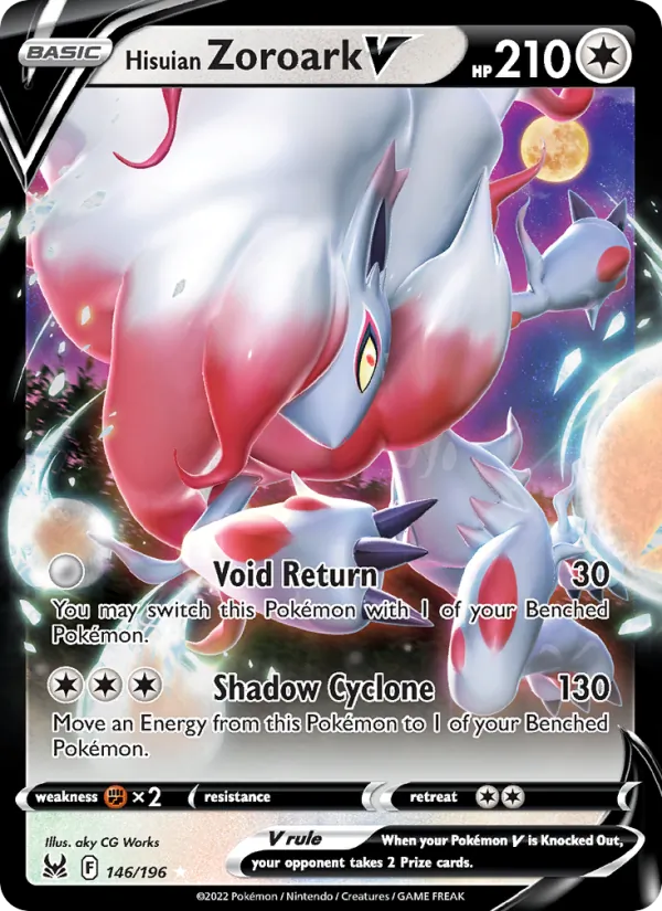 Hisuian Zoroark V — Lost Origin #146 (Pokémon TCG card)