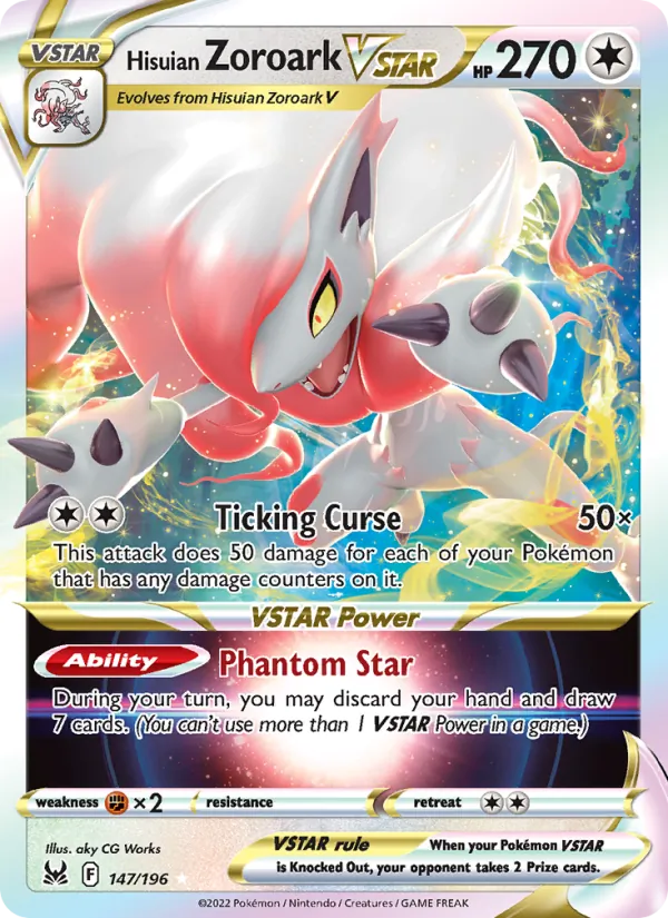 Hisuian Zoroark VSTAR — Lost Origin #147 (Pokémon TCG card)