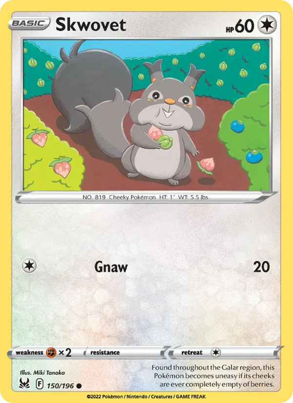 Skwovet — Lost Origin #150 (Pokémon TCG card)
