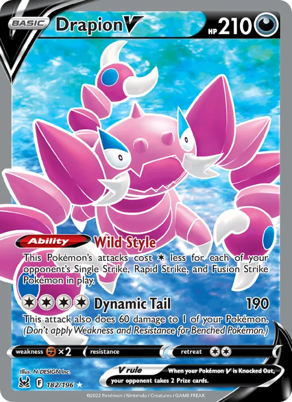 Drapion V — Lost Origin #182 (Pokémon TCG card)
