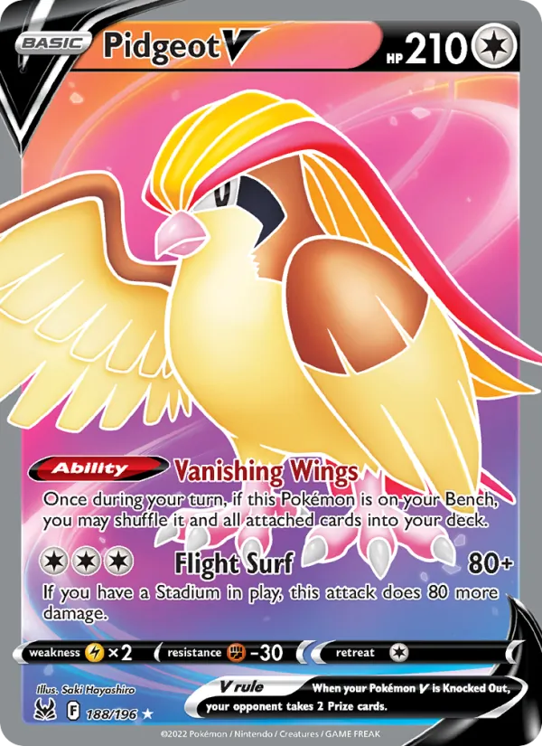 Pidgeot V — Lost Origin #188 (Pokémon TCG card)