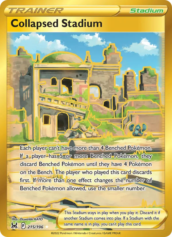 Collapsed Stadium — Lost Origin #215 (Pokémon TCG card)