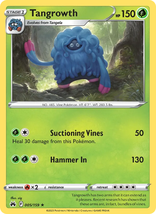 Tangrowth — Crown Zenith #005 (Pokémon TCG card)