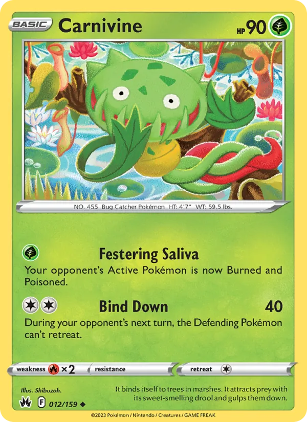 Carnivine — Crown Zenith #012 (Pokémon TCG card)