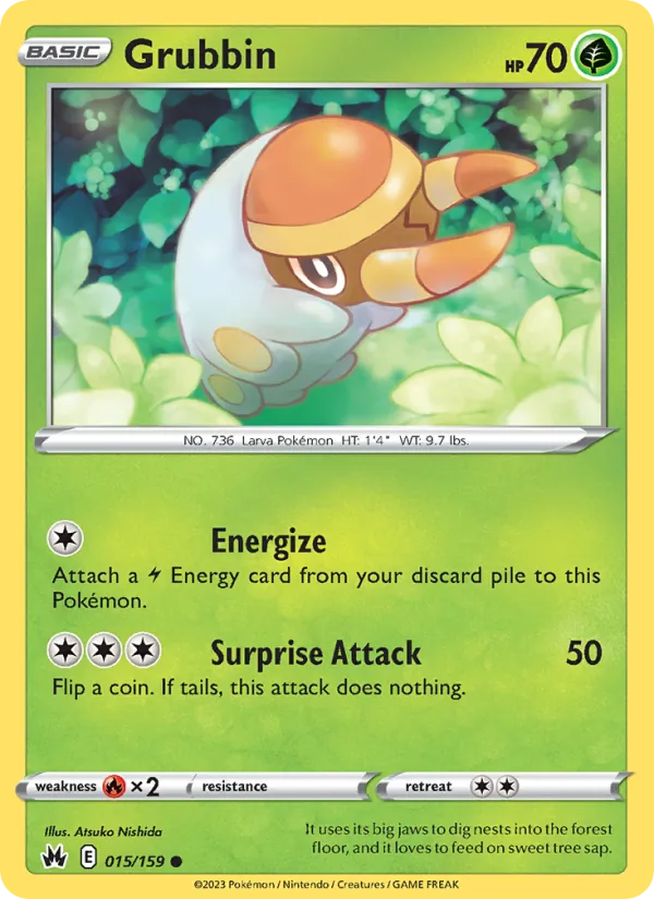 Grubbin — Crown Zenith #015 (Pokémon TCG card)