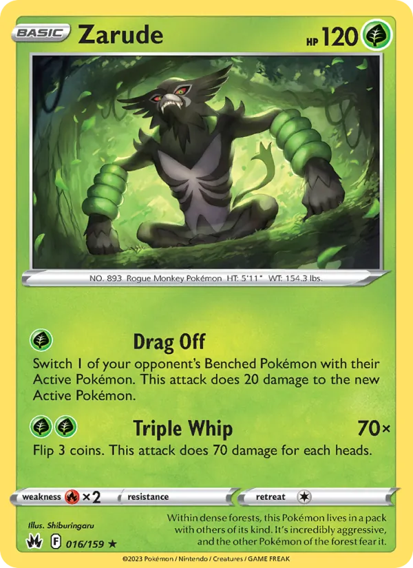 Zarude — Crown Zenith #016 (Pokémon TCG card)