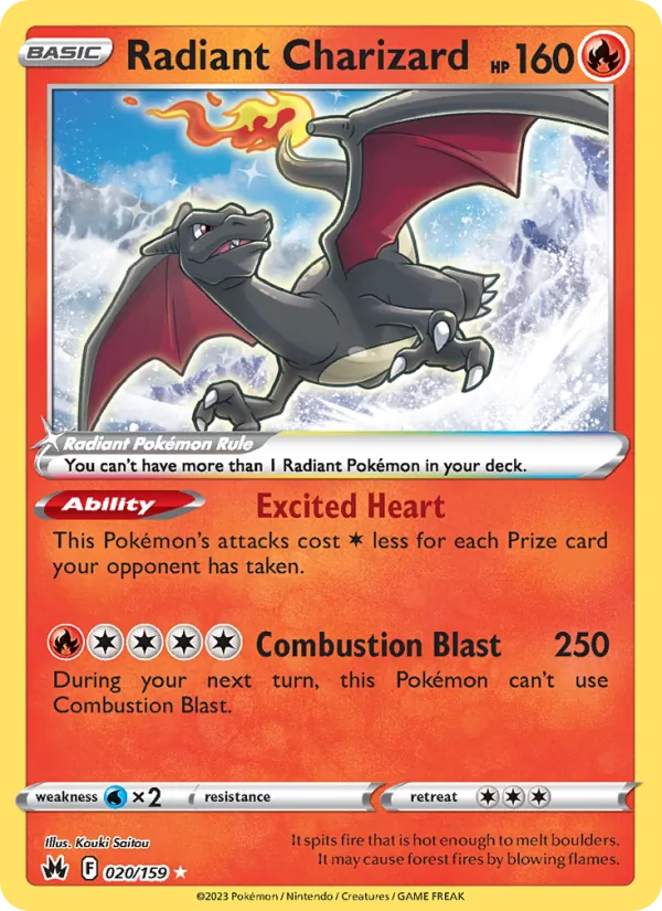 Radiant Charizard — Crown Zenith #020 (Pokémon TCG card)