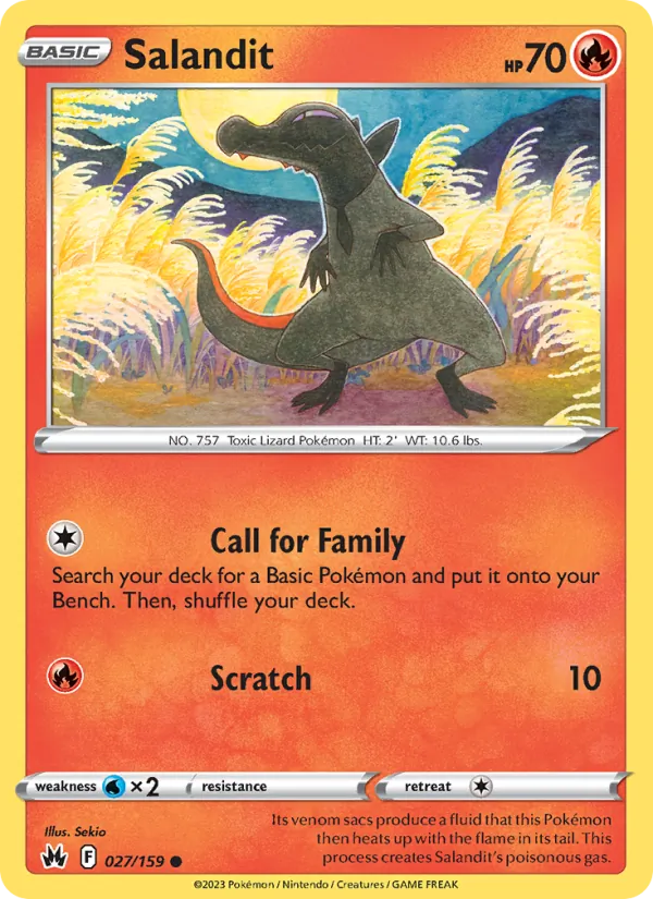 Salandit — Crown Zenith #027 (Pokémon TCG card)