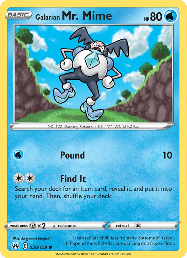 Galarian Mr. Mime — Crown Zenith #030 (Pokémon TCG card)