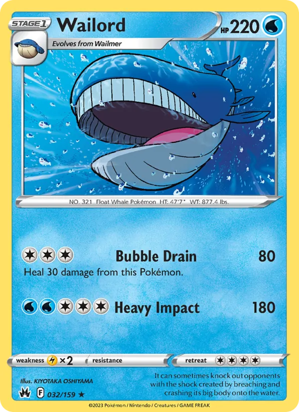 Wailord — Crown Zenith #032 (Pokémon TCG card)