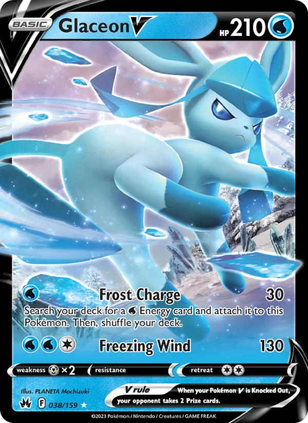 Glaceon V — Crown Zenith #038 (Pokémon TCG card)