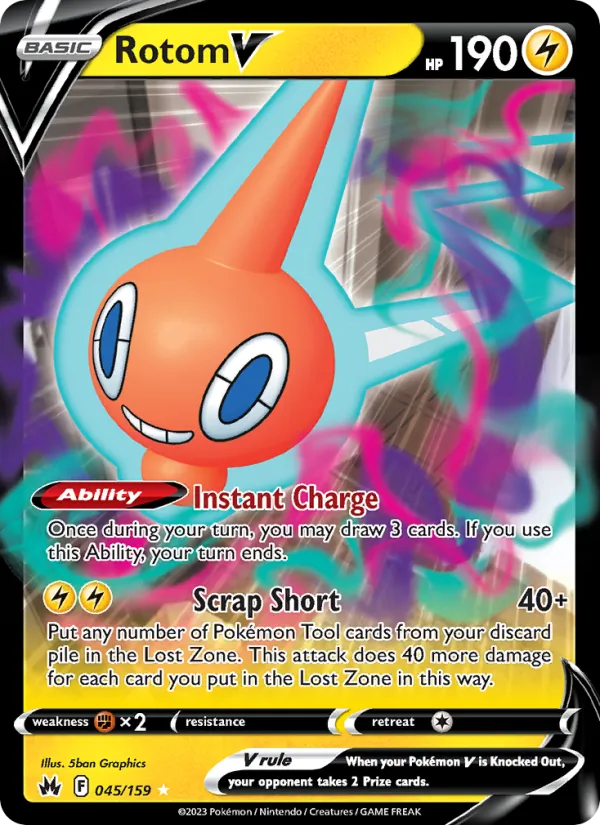 Rotom V — Crown Zenith #045 (Pokémon TCG card)