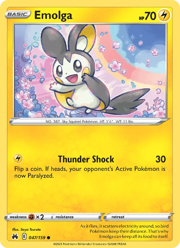 Emolga — Crown Zenith #047 (Pokémon TCG card)