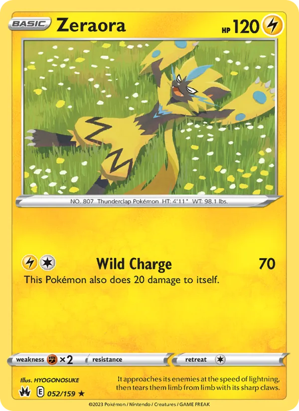 Zeraora — Crown Zenith #052 (Pokémon TCG card)