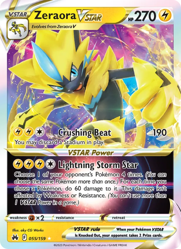 Zeraora VSTAR — Crown Zenith #055 (Pokémon TCG card)