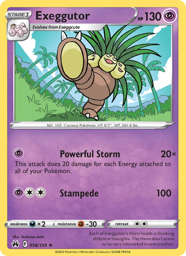 Exeggutor — Crown Zenith #058 (Pokémon TCG card)
