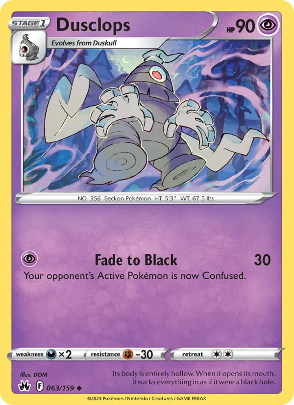 Dusclops — Crown Zenith #063 (Pokémon TCG card)