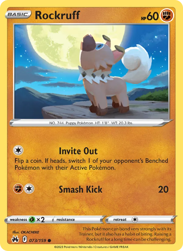 Rockruff — Crown Zenith #073 (Pokémon TCG card)