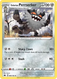 Galarian Perrserker (Crown Zenith #085)