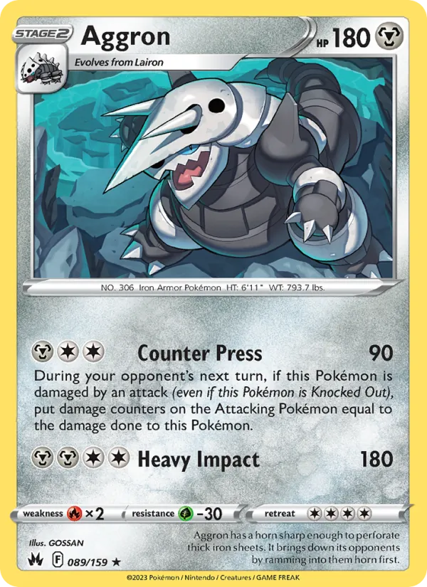Aggron — Crown Zenith #089 (Pokémon TCG card)